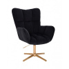 LuxuryForm DESIGN Kreslo AURORA VELUR na zlatom kríži - čierne
