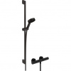 Hansgrohe Pulsify Select S Sprchový set s termostatickou baterii Eco a tyčí 90 cm, matná černá 24261670