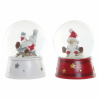 Vianočná guľa DKD Home Decor Živica Sklo Dedo mráz (2 pcs) (9.5 x 9.5 x 13.5 cm)