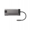 Natec multiport adaptér FOWLER PLUS HUB 8v1, USB 3.0 3X, HDMI 4K, USB-C PD, RJ45, SD, MICRO (NMP-1690)