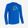 DECATHLON Detské tričko do vody s ochranou proti UV s dlhým rukávom modré s potlačou 4-5 r (103-112 cm)