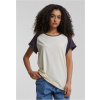 Ladies Contrast Raglan Tee - whitesand/purplenight S