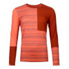 Ortovox 185 ROCK'N'WOOL LS W coral XL; Červená triko