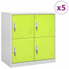 zahrada-XL Uzamykacie skrinky 5 ks bledosivé a zelené 90x45x92,5 cm oceľové 3095230