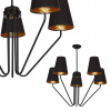 EUlight Luster Victoria, 5x čierne textilné tienidlo, b/g