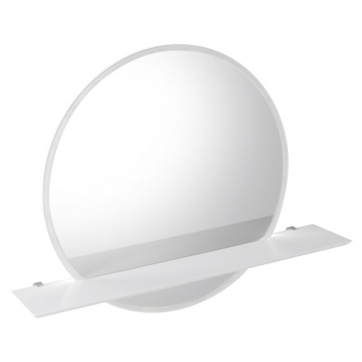 Sapho VISO LED podsvietené guľaté zrkadlo priemer 80cm s policou, biela mat SPH VS080-01