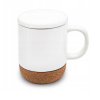 Hrnček porcelán so sitkom a viečkom 380ml KORÍK BIELA