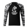 DRAGOWA Fit-T tričko s dlhým rukávom muscle army man, metro 160g/m2 - XXL