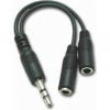 PremiumCord Kabelová rozdvojka 3,5 Jack M - 2xF 10cm kjr-02a