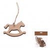 Autronic Koník závesný - drevený, prírodný, cena za balenie (8 ks) OC3836-NAT