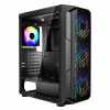 Herná počítačová skriňa Mid-Tower ATX so 4 ventilátormi ARGB 120 mm