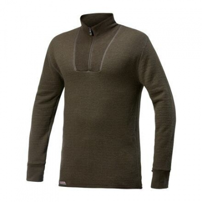 Woolpower Zip Turtleneck 200 velikost M barva pine green