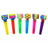 Narodeninové trúbky píšťalky - farebné so vzormi - 6 kusov GODAN