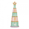 Clayre & Eef Ružovo-zelená dekorácia vianočný stromček Christmas Tree - Ø 9*25 cm - Clayre & Eef