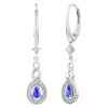 SILVEGO Luxusní stříbrné náušnice Nelope s pravým tanzanitem a Brilliance Zirconia FWE18412TNZ