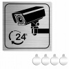 NEREZOVÁ Tabuľa na dvere/stenu MONITORING 24H KAMERA 10x10 Hliník