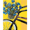 Maľovanie podľa čísel – Modré kvety na bicykli, 80 × 100 cm, bez rámu a bez napnutia plátna 8596530031826