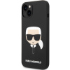 Silikónové puzdro Karl Lagerfeld na Apple iPhone 14 Plus KLHMP14MSLKHBK Liquid Silicone Karl Head MagSafe čierne