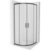 Mexen Rio, štvrťkruhový sprchovací kút s posuvnými dverami 70(dvere) x 70(dvere) x 190 cm, 6mm sklo námraza, čierny profil, 863-070-070-70-30