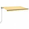 vidaXL Ručne zaťahovacia markíza 450x300 cm žltá a biela