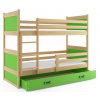 Interbeds Rico poschodová posteľ 200cm x 90cm borovicové drevo prírodno-zelená