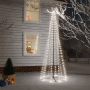 vidaXL Vianočný stromček kužeľ studené biele svetlo 310 LED 100x300 cm