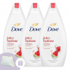 Dove Juicy Hydrate Krémový sprchový gél 3x450ml + Darčeková kozmetická taška Dove Dove