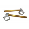 ACCOSSATO Aluminium-forged clip-ons ACCOSSATO with metal clamp composed of 2 half-rings 10 degrees inclination, gold