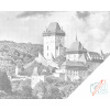 Vymalujsisam.sk Bodkovanie - Hrad Karlštejn 3 Farba: Čierna, Veľkosť: 30x40cm, Rám: Bez rámu, iba zrolované plátno