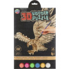 Drevené 3D puzzle OROL s farbami a štetcom na maľovanie, DIY (urob si sám)