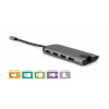 VERBATIM 49142 Multiportový HUB USB-C, 3x USB 3.0, 1x USB-C, HDMI, LAN, SD, microSD, šedý dok Verbatim