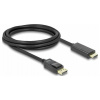 Delock DisplayPort / HDMI kabel Konektor DisplayPort, Zástrčka HDMI-A 2 m černá 82587 třížilový stíněný, pozlacené kontakty Kabel DisplayPort