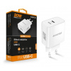 Chytrá síťová nabíječka ALIGATOR Power Delivery 20W, USB-C, bílá