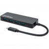 Manhattan 164924 hub USB 3.2 Gen 1 (3.1 Gen 1) Type-C 5000 Mbit/s Čierna (164924)
