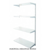 Nástenný regál prídavný 35 x 80 x 150 cm, strieborný - 4 police sivá