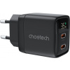 Nabíjačka do siete ChoeTech PD35W Dual Type-C GAN PD35W Wall Charger, black (PD6051-BK)