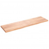 vidaXL Nástenná polica bledohnedá 220x60x(2-6) cm ošetrený masívny dub - Hnedá - 168986-103295