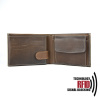 Kožená RFID peňaženka v tmavo hnedej farbe č.8552, ručne tieňovaná
