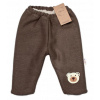 Oteplené pletené nohavice Teddy Bear, Baby Nellys, dvojvrstvové, hnedé, 68/74 (6-9m)
