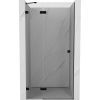 Mexen Lunar, ľavé výklopné sprchové dvere 120 cm, číre sklo, čierny profil, 834-120-000-70-00-L