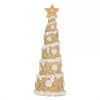 Clayre & Eef Hnedo-ružová dekorácia vianočný stromček Christmas Tree - Ø 9*25 cm - Clayre & Eef