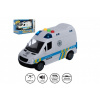 Teddies Auto polícia dodávka plast 15cm na zotrvačník na batérie so zvukom so svetlom v krabici 19x13x9cm