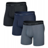 SAXX QUEST QUICK-DRY MESH BOXER BRIEF FLY 3PK, black/turbulence/maritime - XL