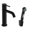 Hansgrohe Tecturis S Umývadlová batéria s výpusťou Push-Open a bidetovou spŕškou, EcoSmart, matná čierna 73211670-HG