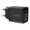 Sieťová nabíjačka GAN3 USB-A+C PD35W Choetech PD6052 (čierna) PD6052