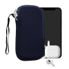 kwmobile Universal telefon Pouch Size XL - 6.7/6.8 - Neoprene smartphone Pouch with Zip - Water-Repellent Mobile Pouzdro na telefon - Sleeve in tmavý modrá