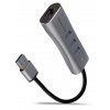 AXAGON HMA-GL3AP, USB 3.2 Gen 1 hub, porty 3x USB-A + Gigabit Ethernet, kovový, micro USB nap. konek