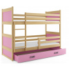 Interbeds Rico poschodová posteľ 190cm x 80cm borovicové drevo prírodno-ružová