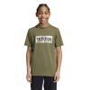adidas Logo T Shirt Junior Olive Strata 9-10 Years
