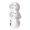 Solight rozbočovač s rýchlonabíjačkou USB A+C 20W PD, 2 x 10A, biely